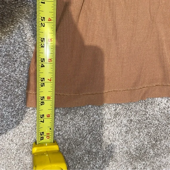 SKIMS Soft Lounge Ribbed Long Slip Dress Maxi Camel Caramel Size Small Stretchy - Picture 8 of 8